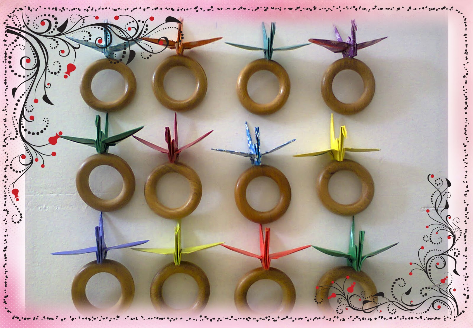 Ateliê da Lagartixa Porta guardanapo com tsuru de origami