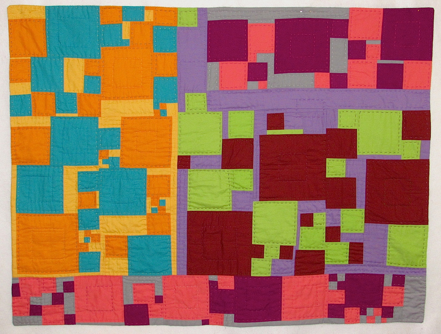 Orange explains it all Finished Floating Squares Quilt