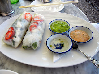 Fresh spring rolls with crab meat at the Elizabeth St. Cafe