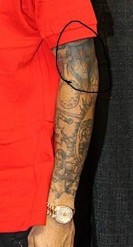 Chris Brown Tattoos Girlfriend Karrueche Tran's Face On His Arm 2