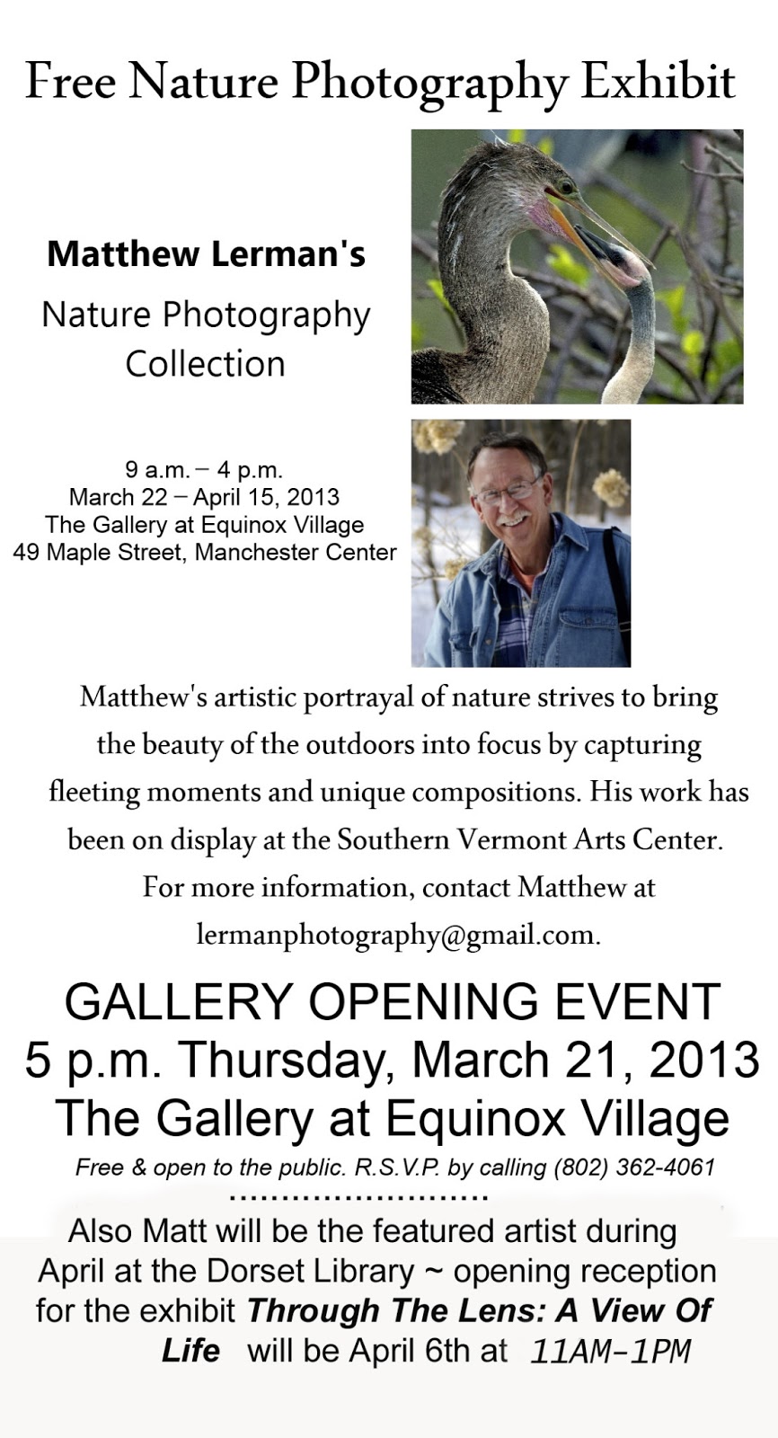 Vermont Art Zine DORSET Matthew Lerman's Nature Photography