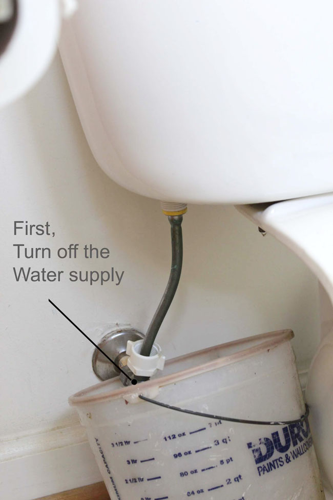 how to get the water off the toilet water tank