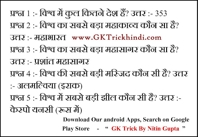 Enviornment GK Trick in Hindi 