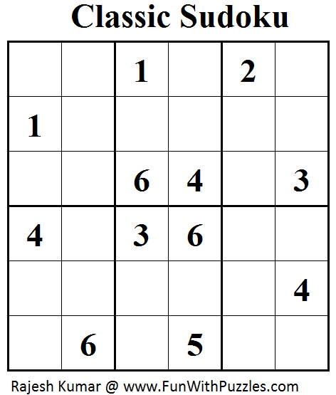Classic Sudoku (Mini Sudoku Series #49)