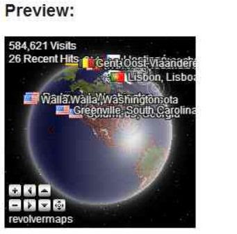 3D интерактивный глобус местоположения посетителей