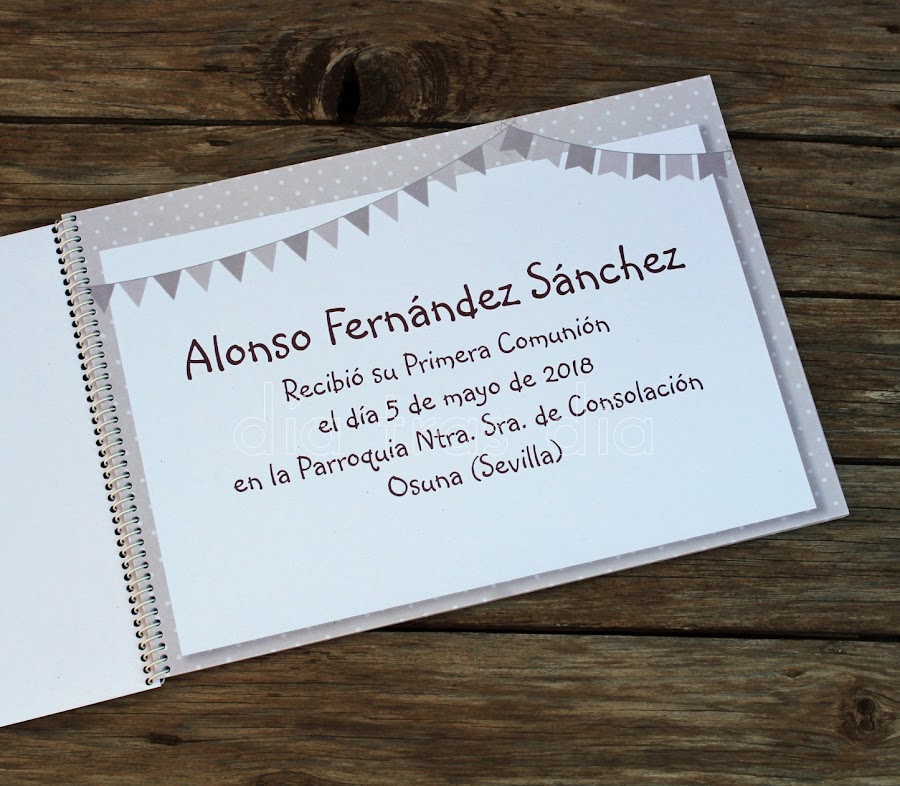 Libro de firmas Primera Comunión personalizado