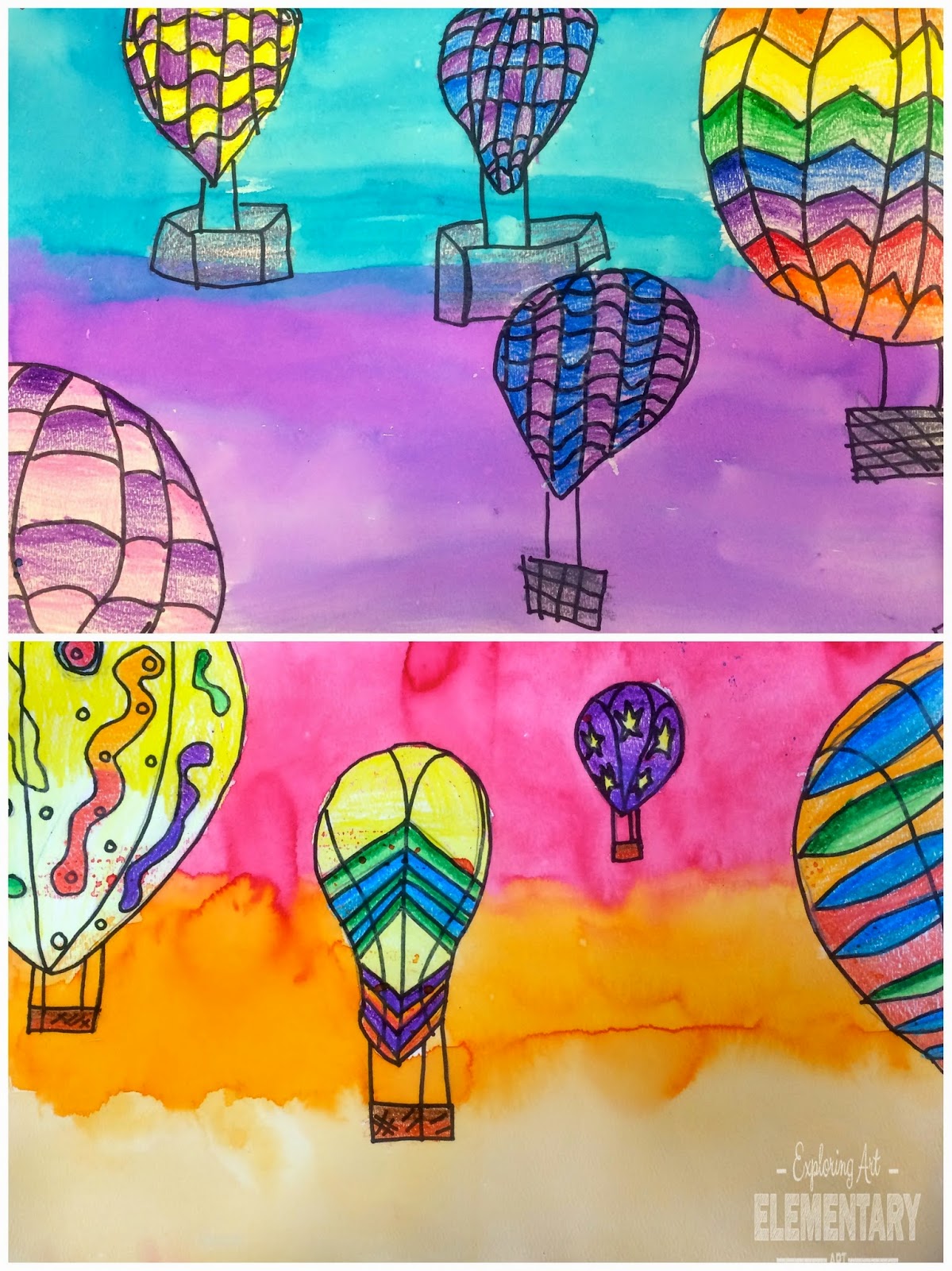 Art. Eat. Tie Dye. Repeat.: Up Up and Away-4th Grade Hot Air Balloons