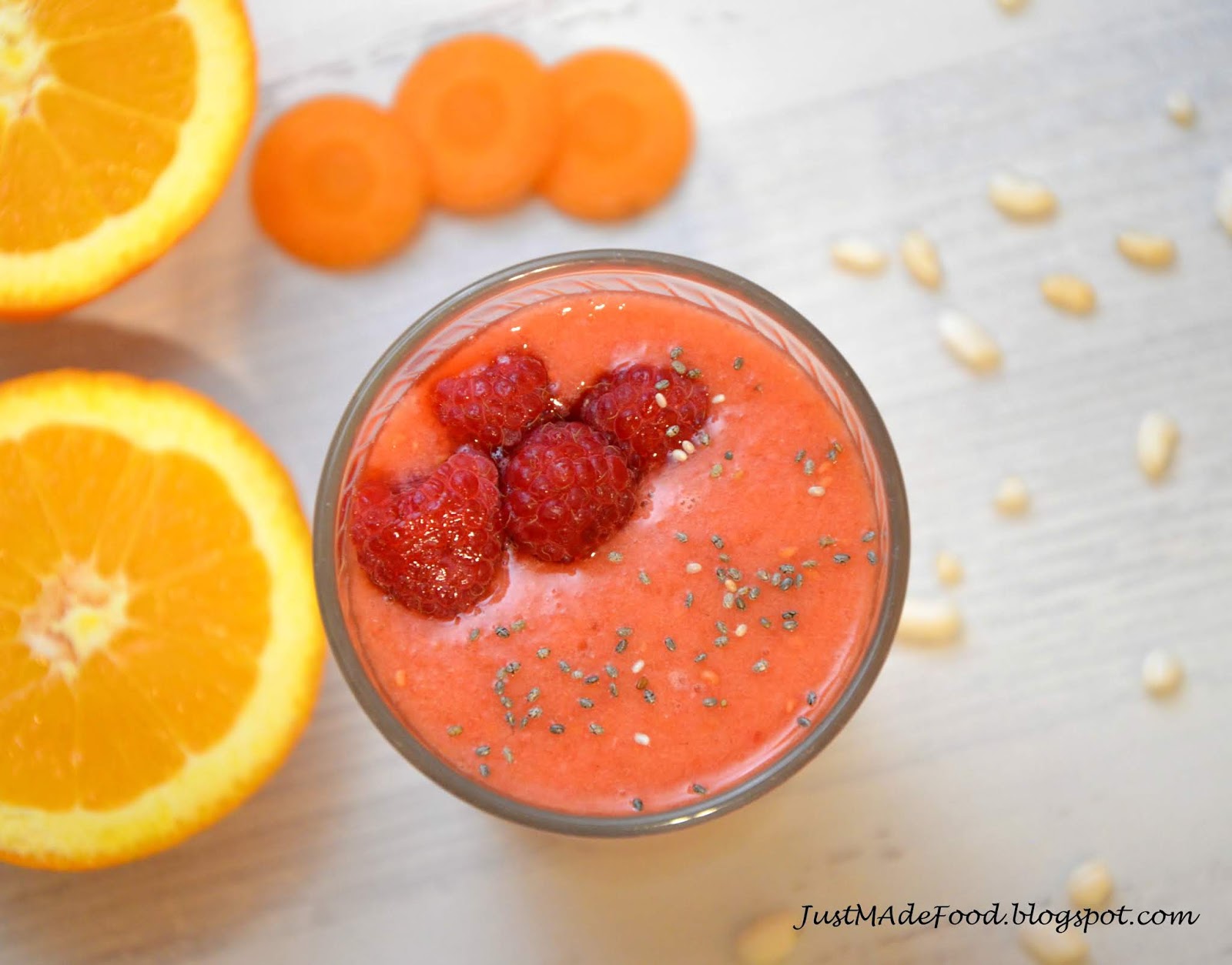 JustMadeFood Smoothie malinowobananowocytrysowe