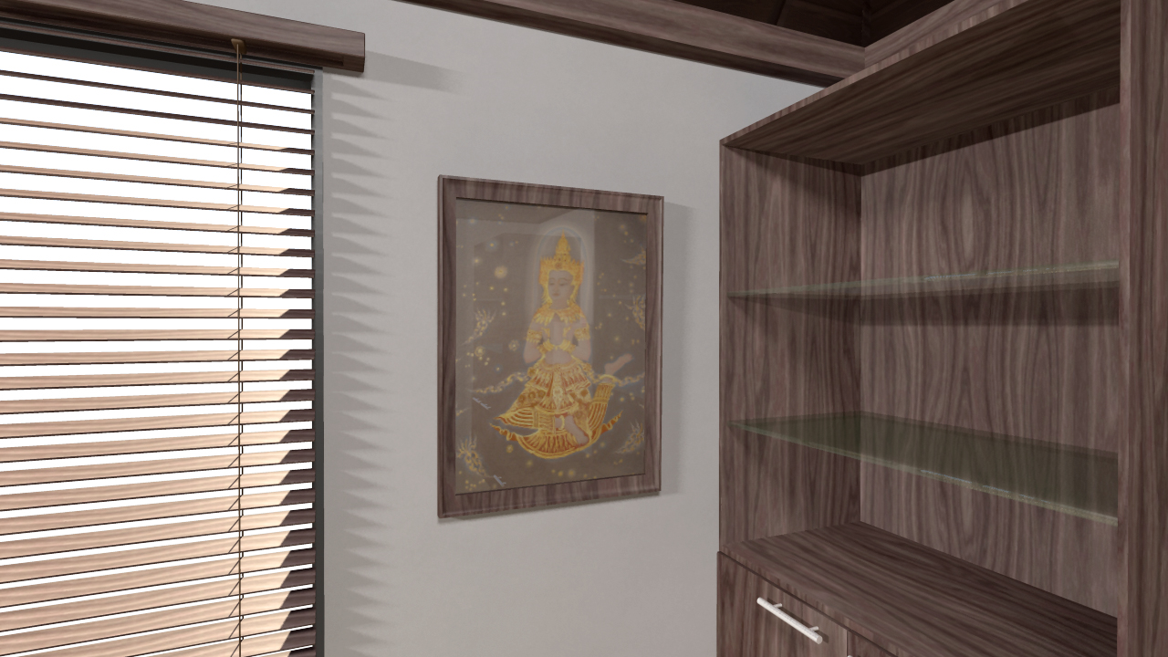 Modern thai house interior props renders