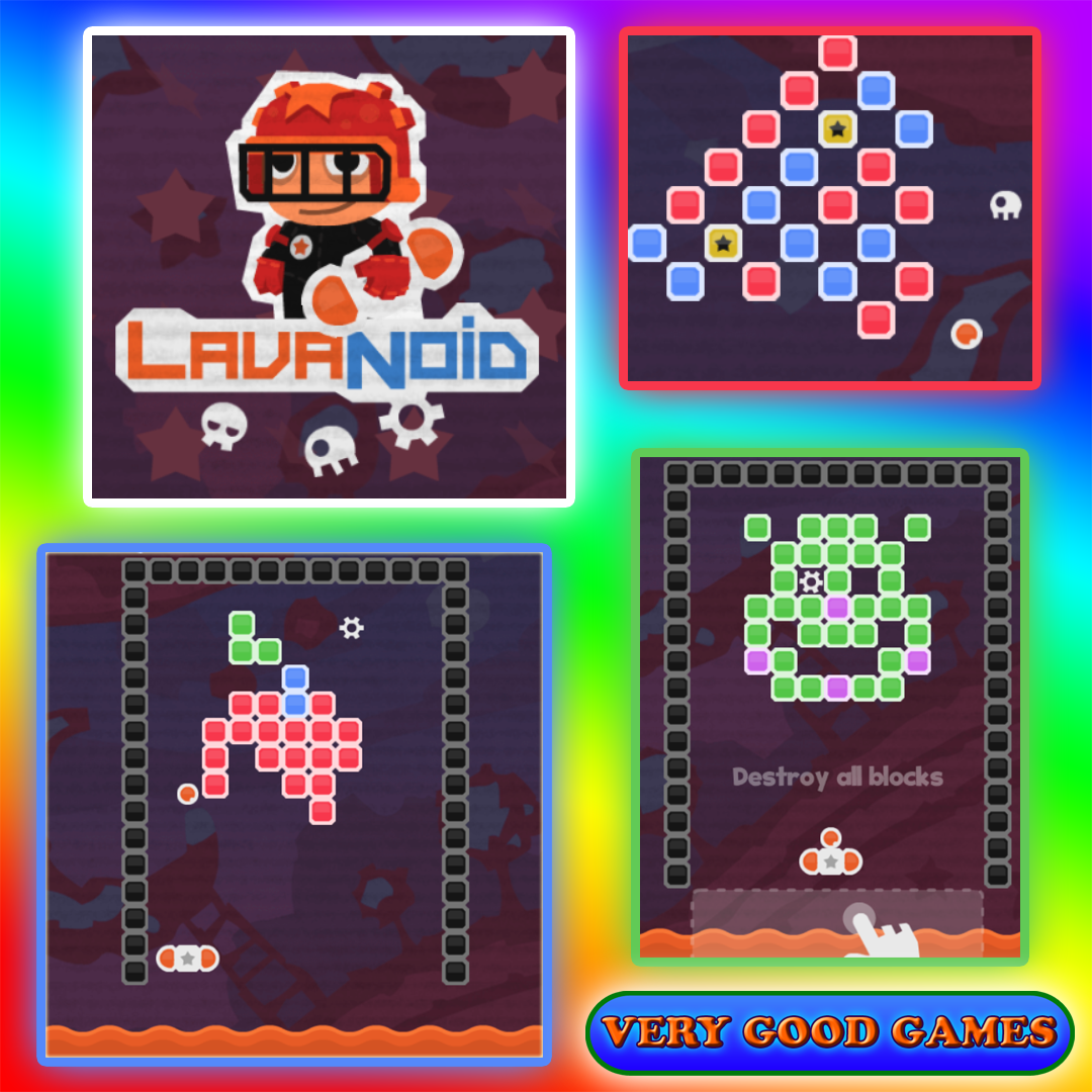 A banner for playing the Lavanoid game - a free online version of Arkanoid