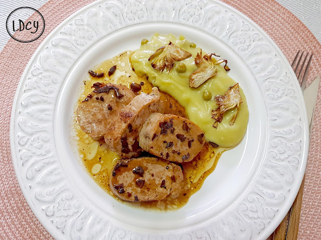 Solomillo De Cerdo Al Vino De Malaga Con Crema De Patata/ Pork Tenderloin In Malaga Wine Sauce With Potato Cream
