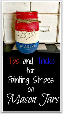 Striped mason jar pin