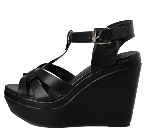 [Yubsshop] T-Strap Sandals with Wedge Heels | KSTYLICK - Latest Korean ...