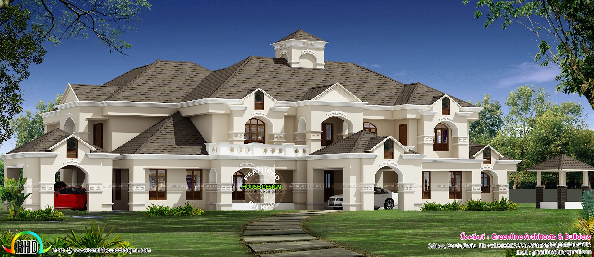 911 Sq Yd Luxury Colonial House Architecture Kerala Home