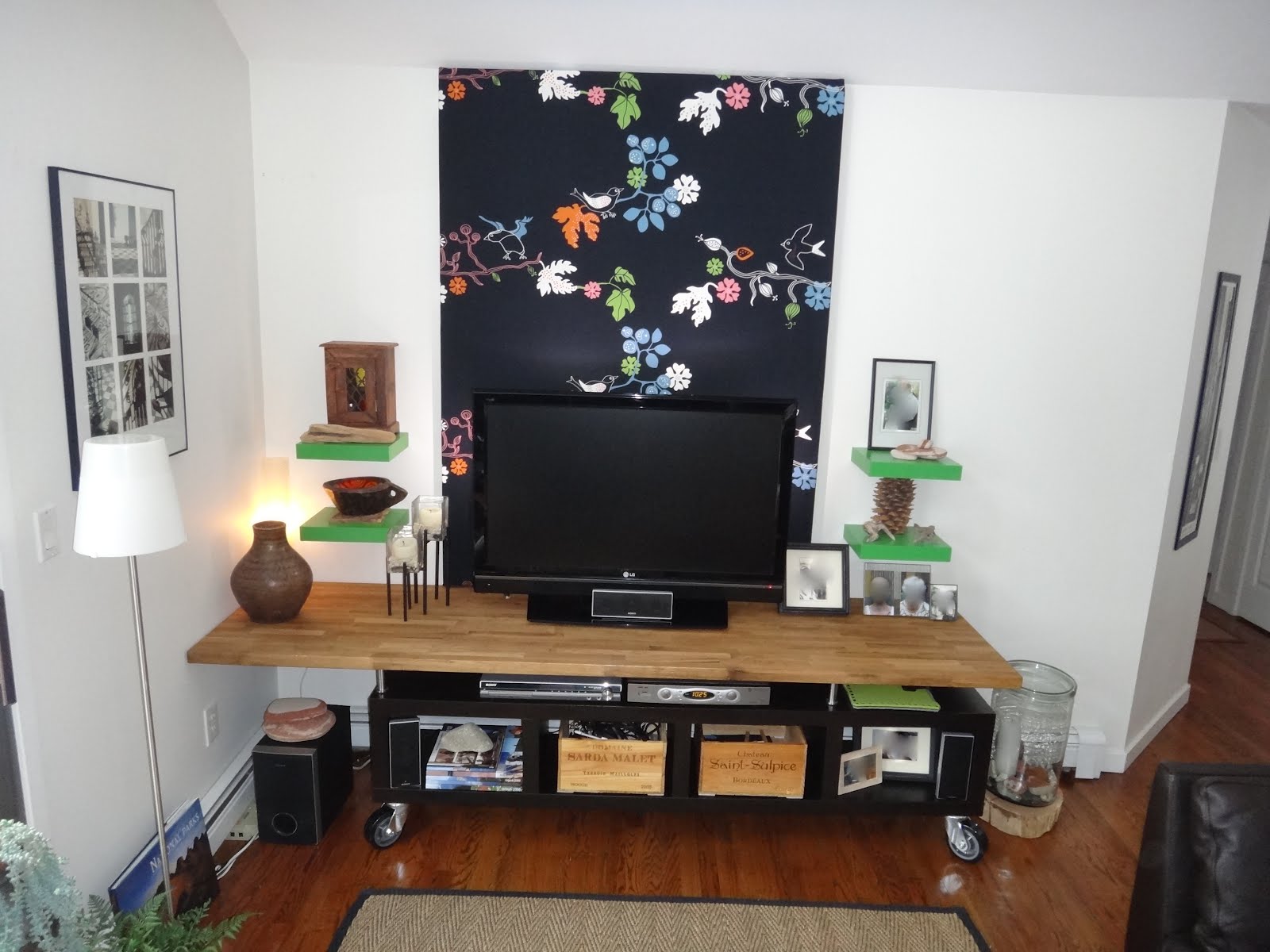 LACK + kitchen counter top = modern TV stand ...