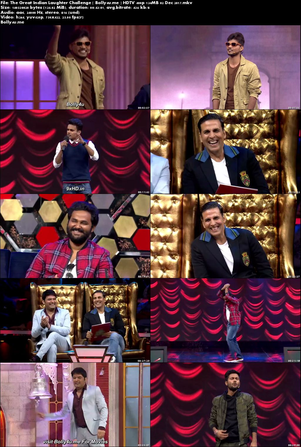 The Great Indian Laughter Challenge HDTV 480p 140MB 02 Dec 2017 Download