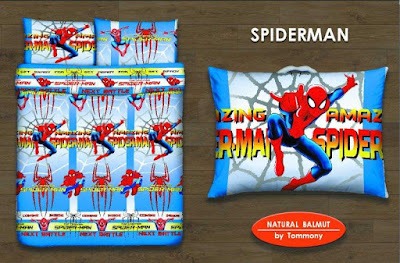 jual balmut bantal selimut motif karakter spiderman murah : shifa online shop