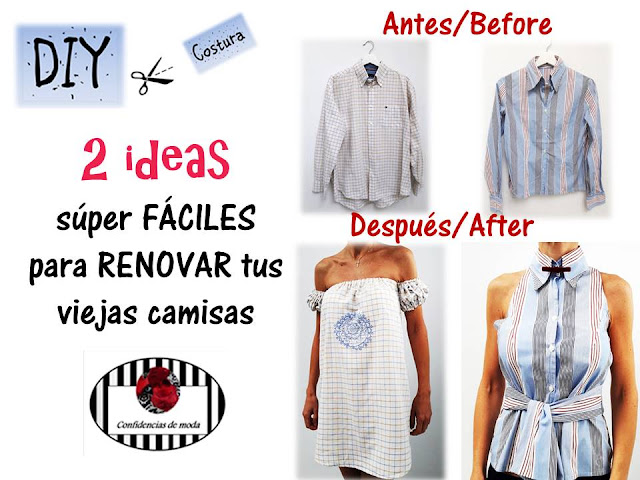 DIY. 2 IDEAS súper fáciles para RENOVAR tus VIEJAS CAMISAS  sin patrones