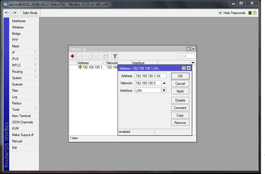 Computer Troubleshooting Konfigurasi IP Address pada MikroTik RouterOS