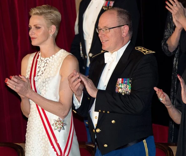 Prince Albert, Princess Charlene, Princess Caroline of Hanover, Andrea Casiraghi and Tatiana Santo Domingo. Style, fahions, Gucci, Emilia Wickstead dress, Christian Dior gown, Valentino gown