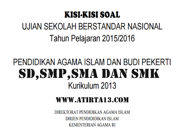 Kisi-Kisi Soal Usbn Pai Dan Kebijaksanaan Pekerti Sd, Smp, Sma, Smk
Kurikulum 2013