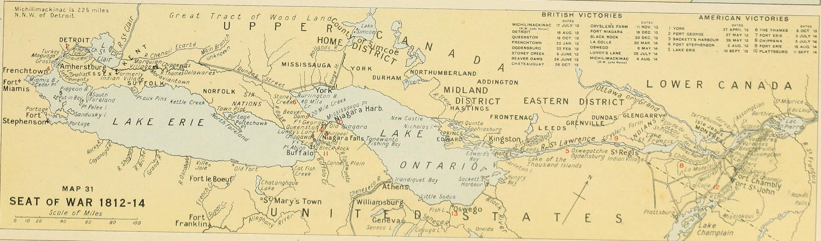 The Old Northwest Notebook: Map of the War of 1812 in Canada