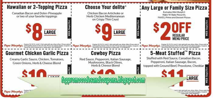 Free Promo Codes and Coupons 2021: Papa Murphys Coupons