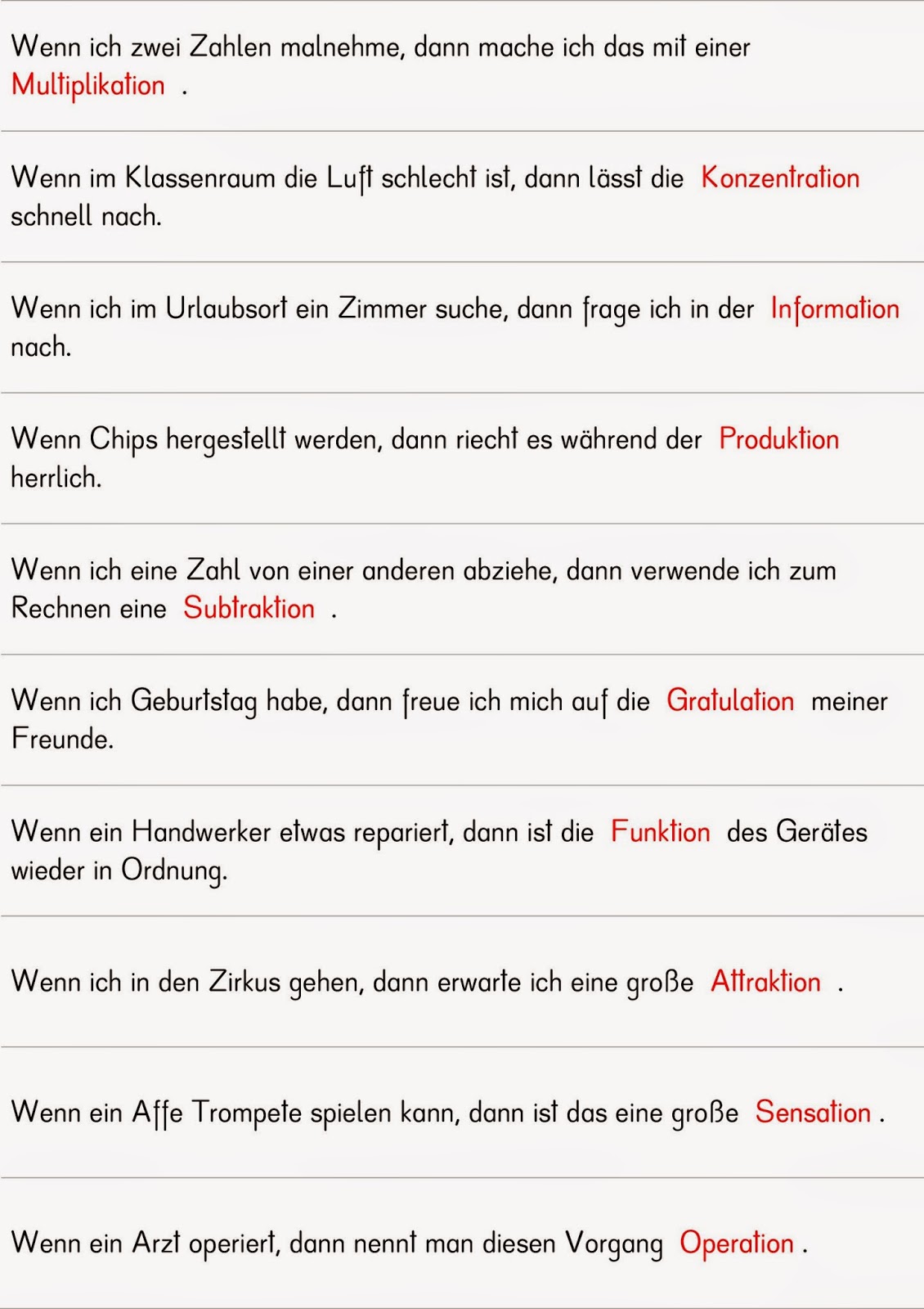 If Sätze Typ 2 übungen Pdf Das verfuchste Klassenzimmer: Wörter mit -tion