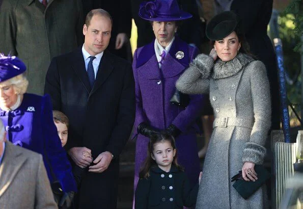 Kate Middleton, Princess Charlotte, Prince George, Princess Beatrice, Princess Eugenie, Countess of Wessex at Christmas Day