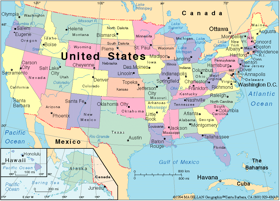 United States Map With Cities Mary W Tinsley