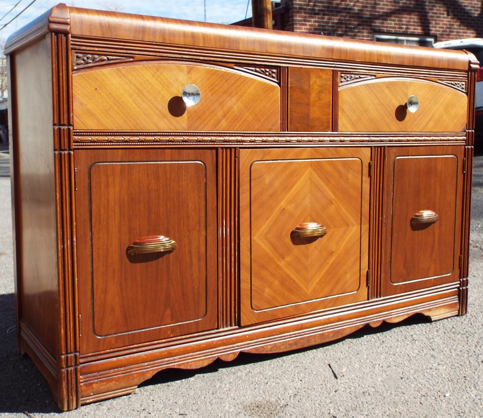 BoHO Chic Antique Waterfall Buffet / Credenza SOLD