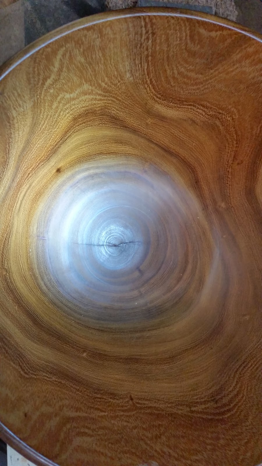 Experiment in turning wet wood, finishing while wet.