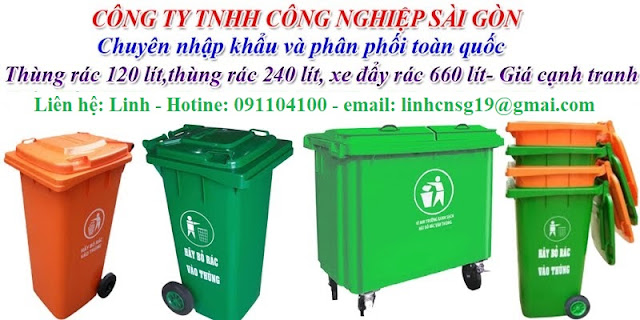 Thùng rác công cộng 120L, 240L nắp đậy kín giá mềm toàn quốc U125-13