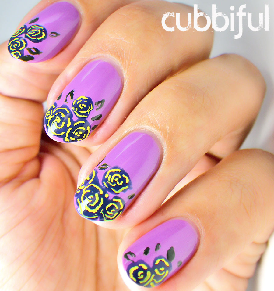 cubbiful Roses and Violet Nails for Spring