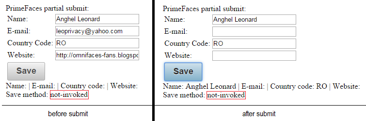 OmniFaces & JSF Fans: JSF / PrimeFaces Partial Submit