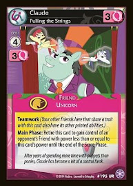 My Little Pony Claude, Pulling the Strings The Crystal Games CCG Card