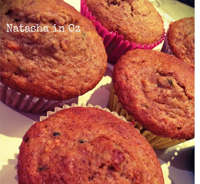 Muffins, Recipe, Say G'Day Linky Party, Say G'Day Saturday Linky Party, Zucchini, Banana and Carrot Muffins, healthy, LSA