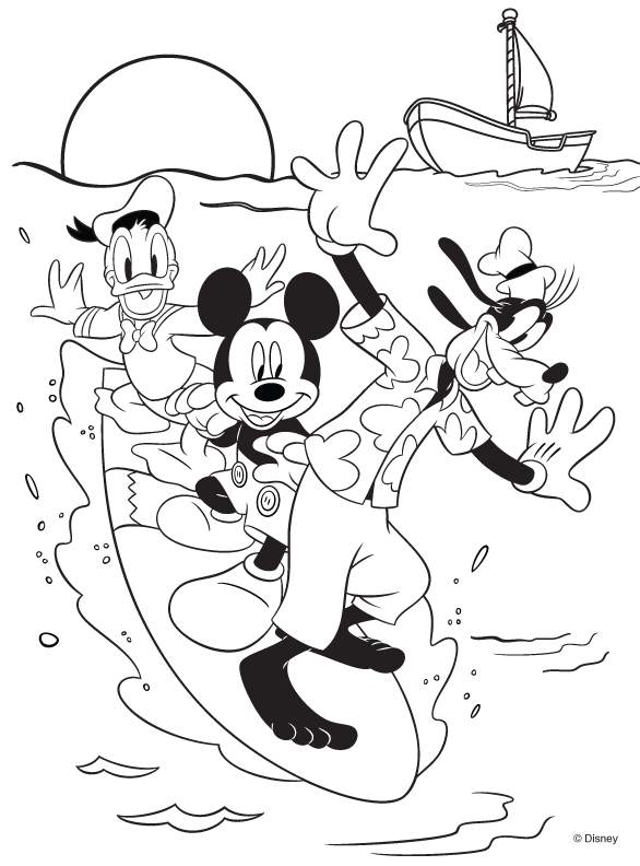 Disney Mickey Mouse and Friends Holiday Coloring Pages