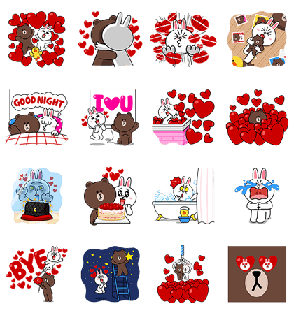 Line 公式スタンプ ブラコニ 飛び出すラブスタンプ