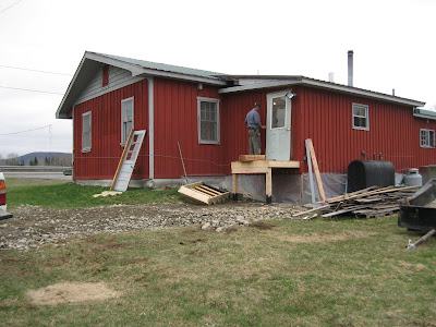 bunkhouse tylor camps kellys maine allagash entrance bathroom construction under side