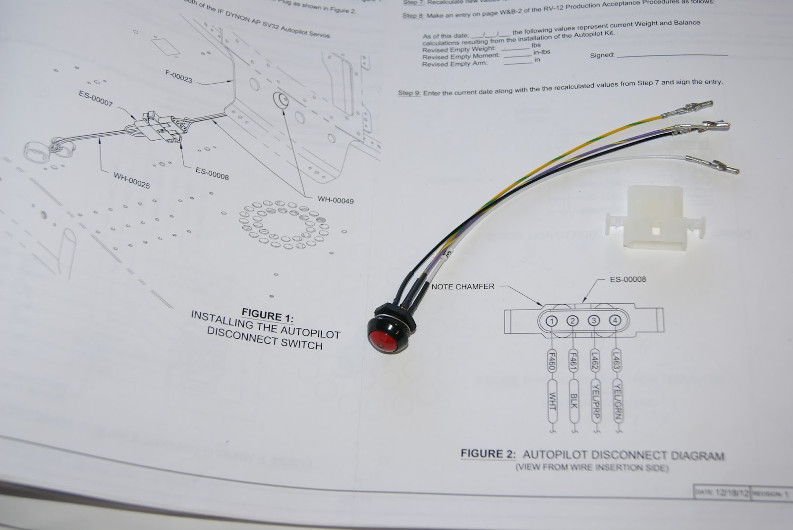 DOG Aviation John's RV12 Blog Autopilot Disconnect Switch Readied for