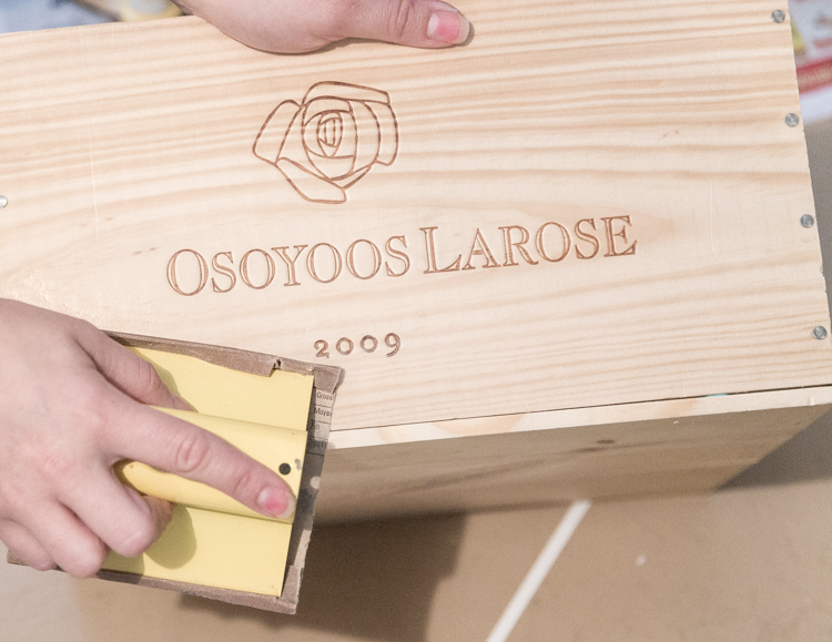 Wine crates | Shelves | Osoyoos Larose | DIY | Home Decor | Tutorial | Paint | shelf | Craft Room | One Room Challenge