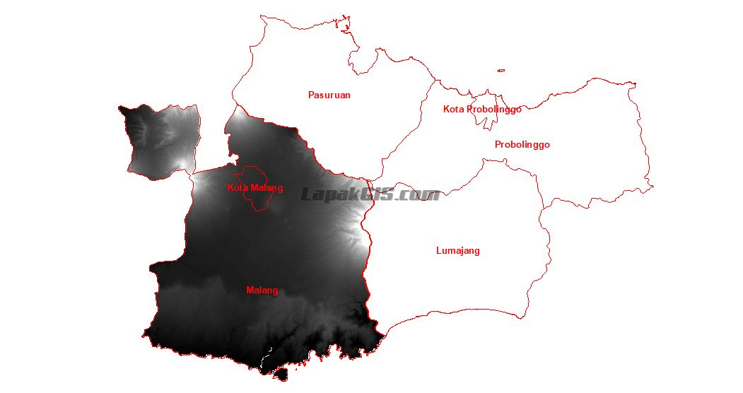 Data DEM Nasional 0.27 ArcSecond Wilayah Malang-Pasuruan-Probolinggo-Lumajang