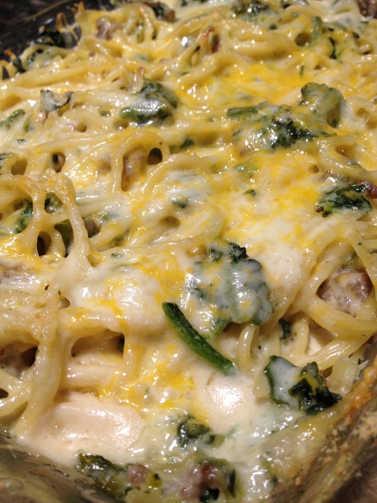 Sam Chao's Recipes Baked Alfredo with spinach