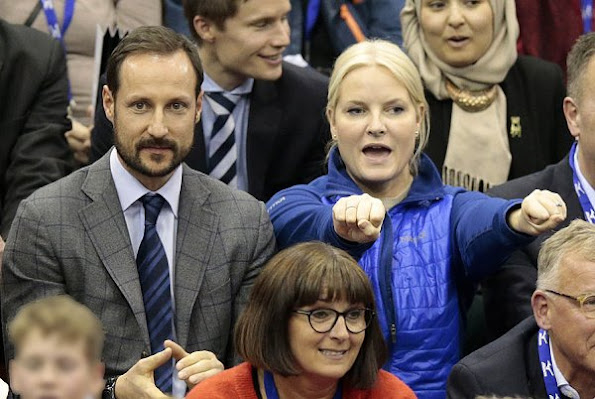 Prince Haakon and Mette Marit watched men's Volleyball Cup 2017 final match at Ekeberghallen Arena