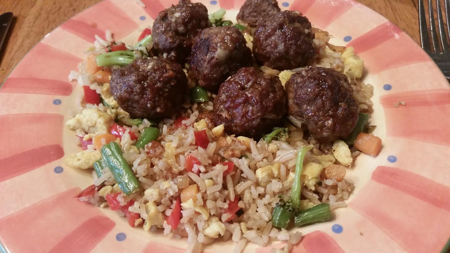 Get Healthy, Get Happy Asian Style Meatballs with Healthy Fried Rice