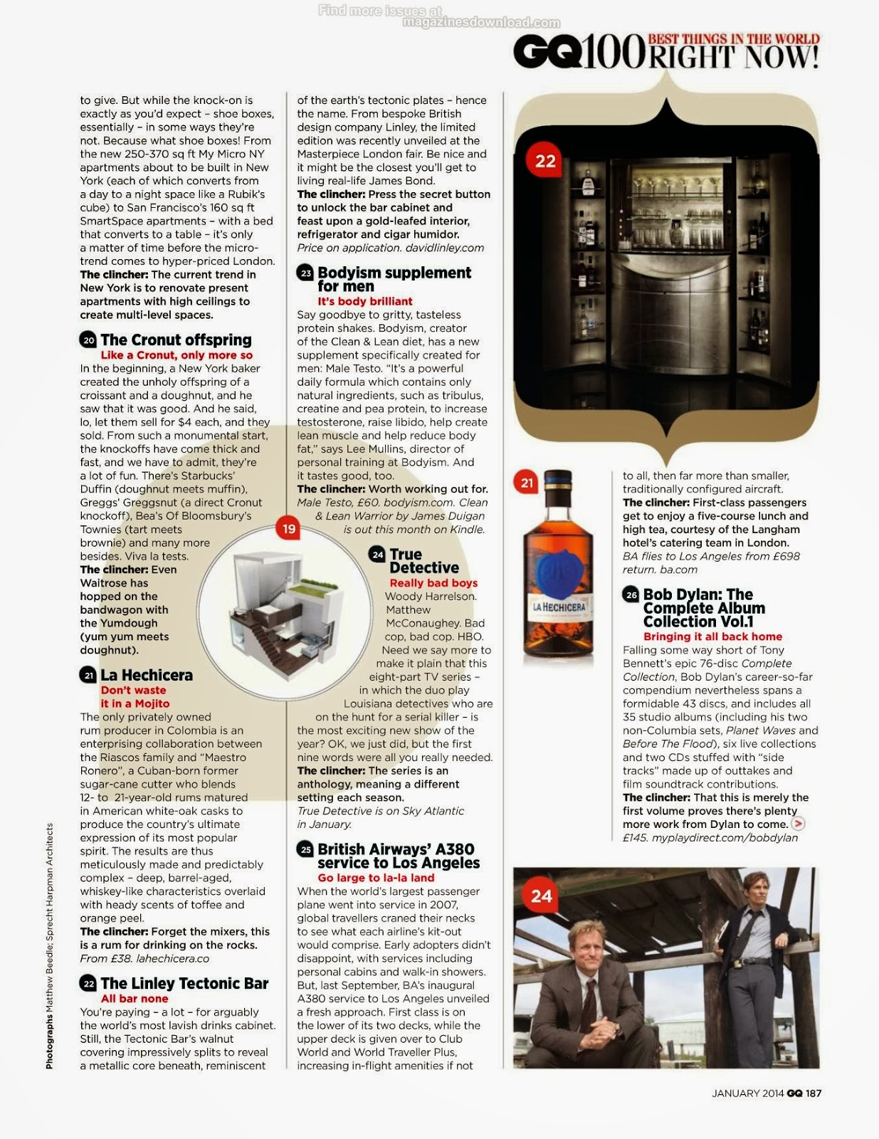 100 Best Things in the World Right Now! GQ UK Magazine January 2014