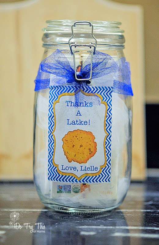 Chanukah Hanukkah Hanukah jar free printable gift idea