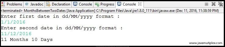 How to find number of months between two given dates in Java?