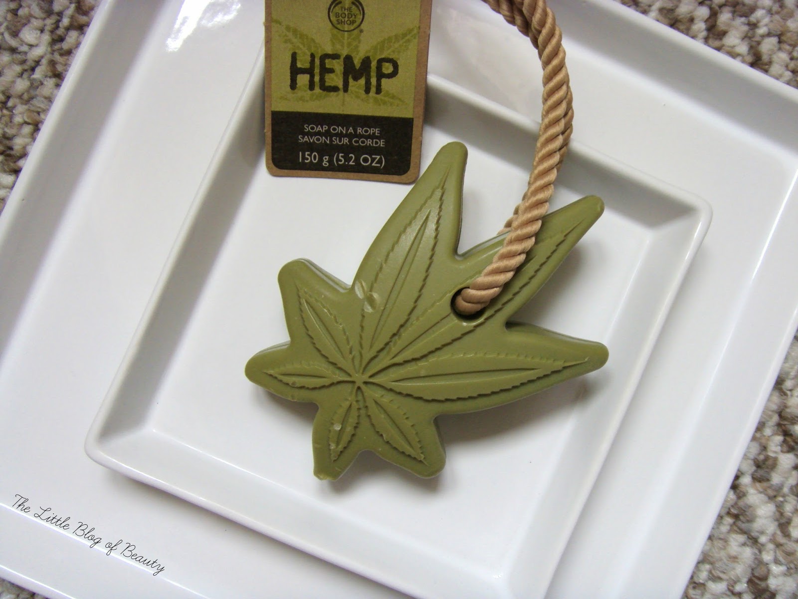 The Body Shop Hemp soap on a rope